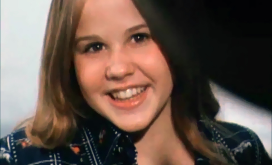 Linda Blair, aged 15, being interviewed in London, from the BBC Midweek segment